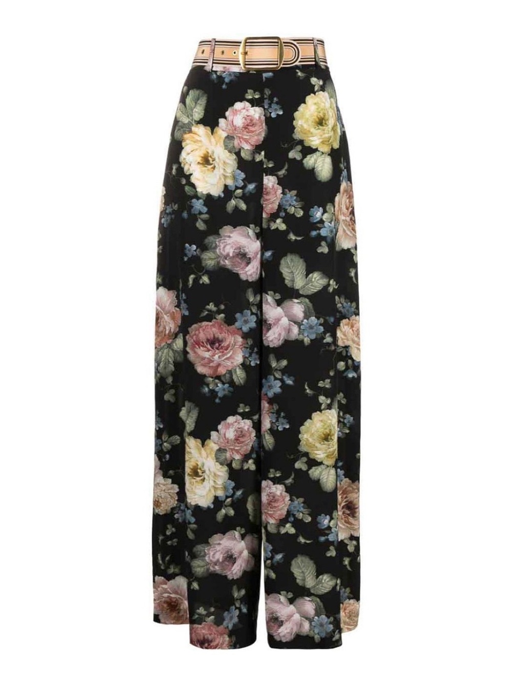 Zimmerman Floral Wide-Leg Pants in Black - Picture 1 of 7